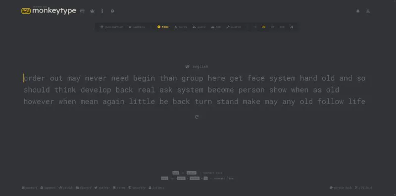 Monkeytype：免费多语言在线打字练习与测试工具，提升您的打字速度