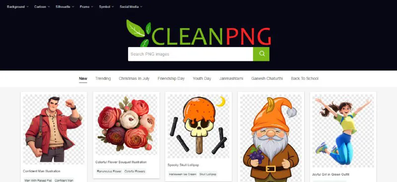 CleanPNG: 免费高质量透明PNG图片素材下载库