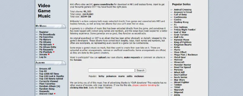 KHInsider：全球游戏原声下载站 | 免费获取海量游戏音乐