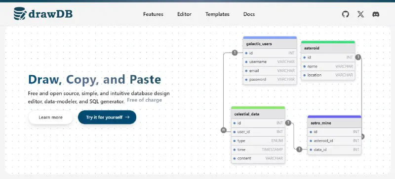 DrawDB：免费在线数据库SQL生成与ER图设计工具