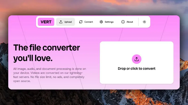 VERT.sh：免费本地文件转换器，隐私安全，极速处理