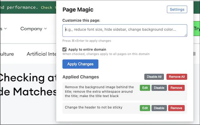 Page Magic：Claude AI驱动的网页样式定制插件