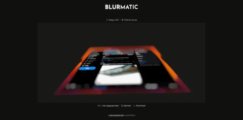 Blurmatic | 免费在线图片景深模糊工具 - 轻松打造电影级虚化