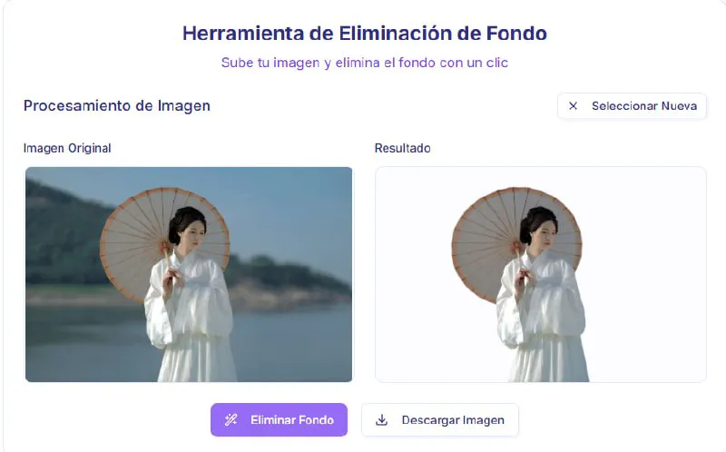 QuitarFondo: 免费在线AI抠图工具,1键去除背景,用于电商证件照